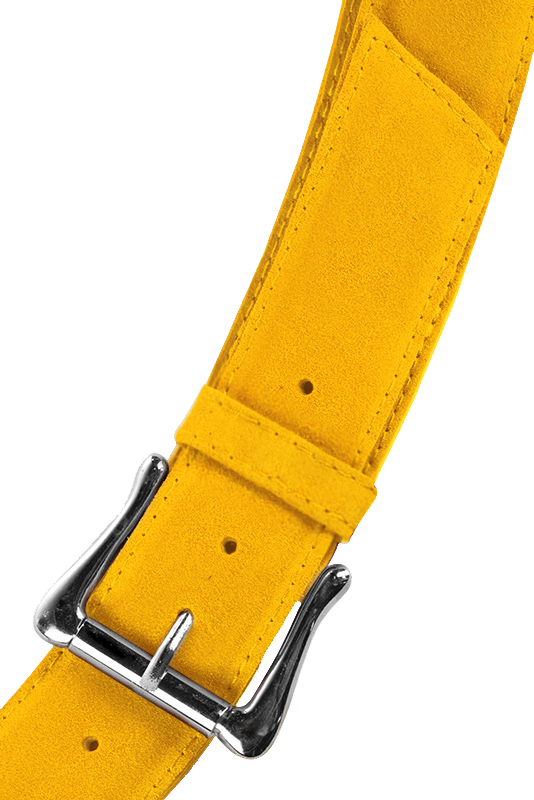 Custom-made women's yellow luxurious elegant belt. - Top view